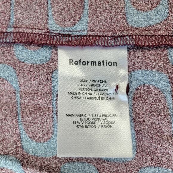 Reformation Gavin Dress Marooned Size Womens 0 - Picture 8 of 10